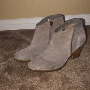 Gray suede booties